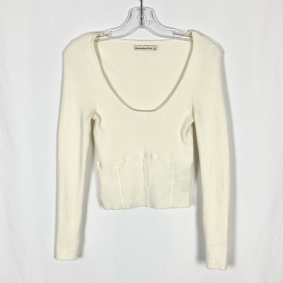 Abercrombie & Fitch Scoopneck Corset Sweater Knit Top - Picture 4 of 7